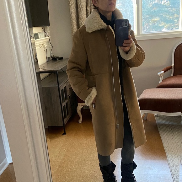 Zara Tan Shearling Coat - Picture 4 of 17